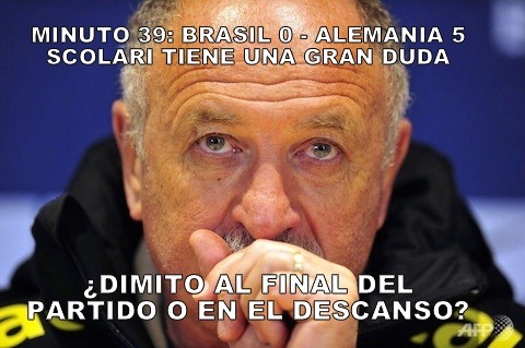 Brasil 0 – Alemania 5: Scolari tiene una duda