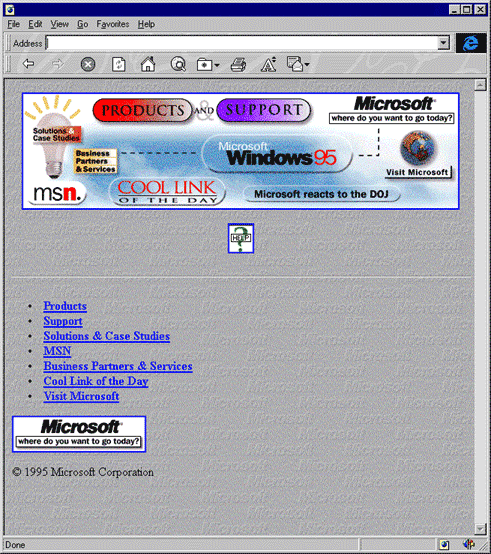 Microsoft primera página web 1994 2