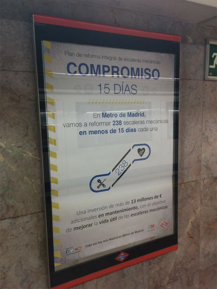 Cartel (verdadero) el Metro de Madrid