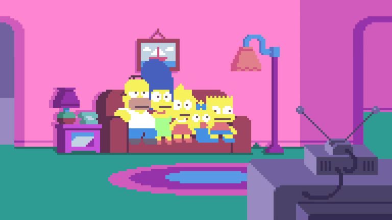 Los Simpsons en Pixel Art, arte con estilo de 8 bit